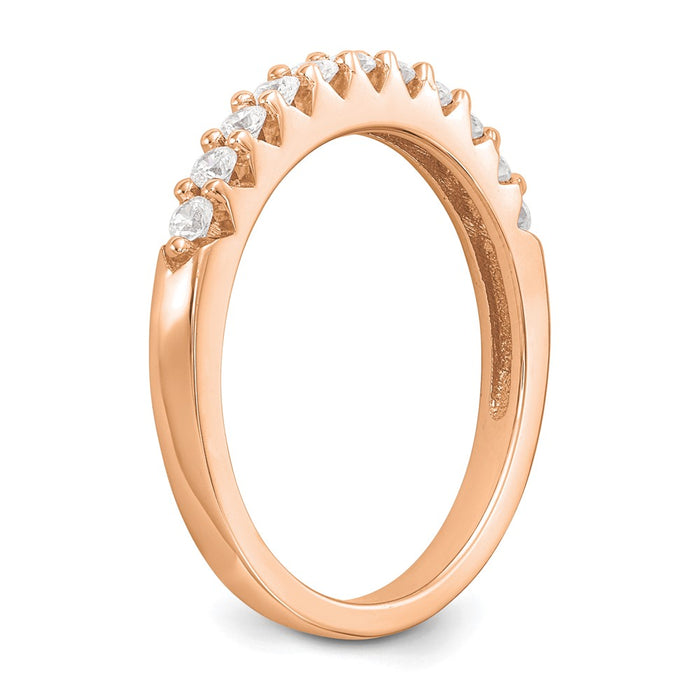 High-Quality 14K Rose Gold 11-Stone Diamond Band, 1/3 Carat - Stylish Value!-6