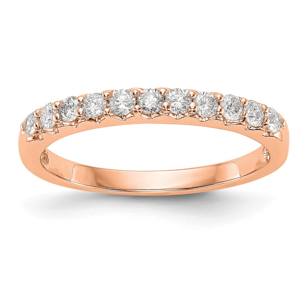 High-Quality 14K Rose Gold 11-Stone Diamond Band, 1/3 Carat - Stylish Value!
