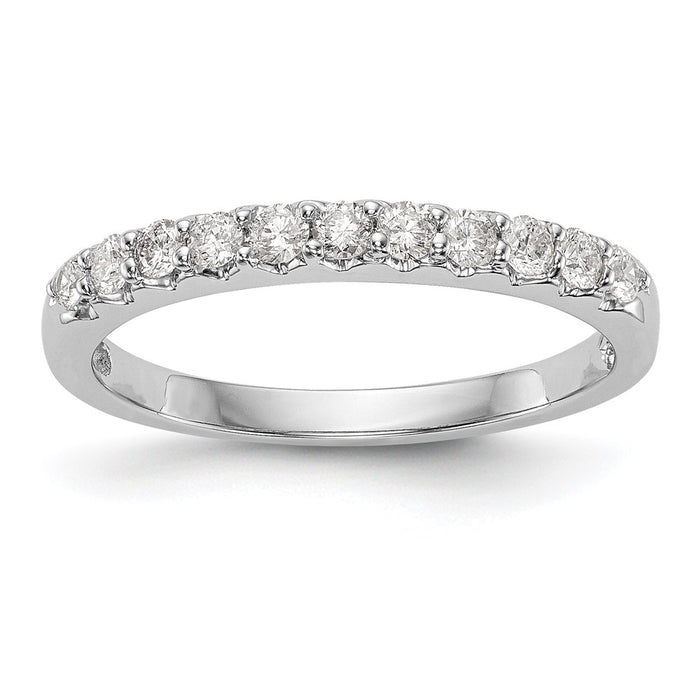 Buy Stylish 14K White Gold 11-Stone Diamond Band, 1/3 Carat Total Weight-1