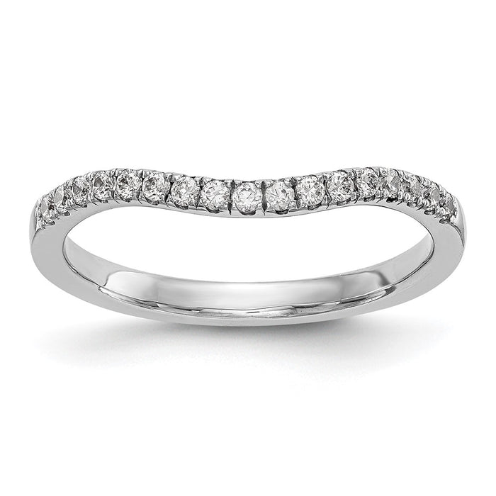 High-Quality 14K White Gold 1/5 Carat Diamond Wedding Band - Stylish Value!-1