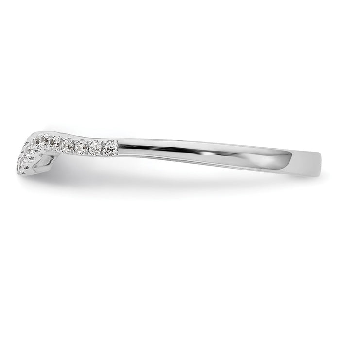 Buy Stylish 14K White Gold Wedding Band with 1/10 Carat Diamond Accents-3