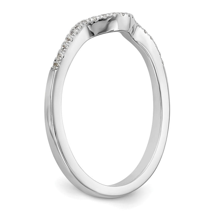 Buy Stylish 14K White Gold Wedding Band with 1/10 Carat Diamond Accents-6