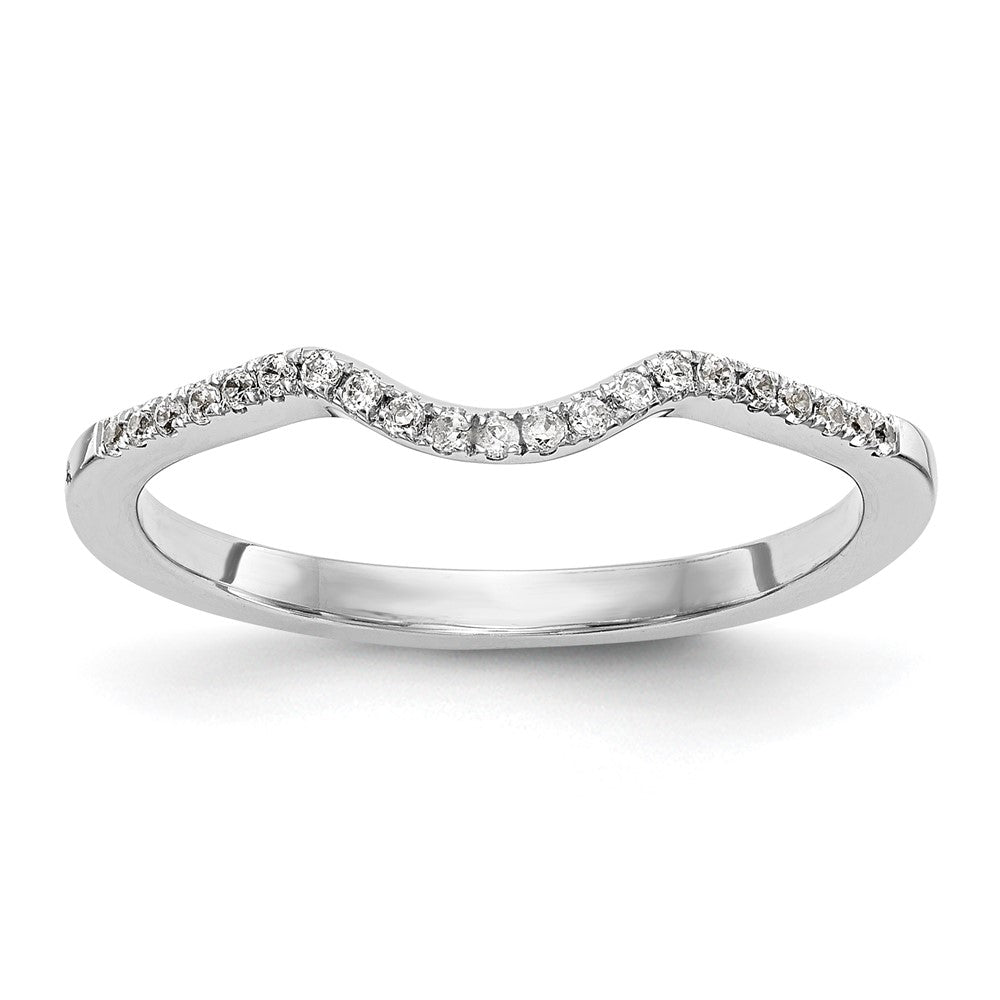 Buy Stylish 14K White Gold Wedding Band with 1/10 Carat Diamond Accents