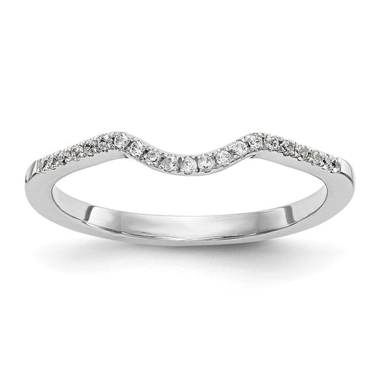 Buy Stylish 14K White Gold Wedding Band with 1/10 Carat Diamond Accents