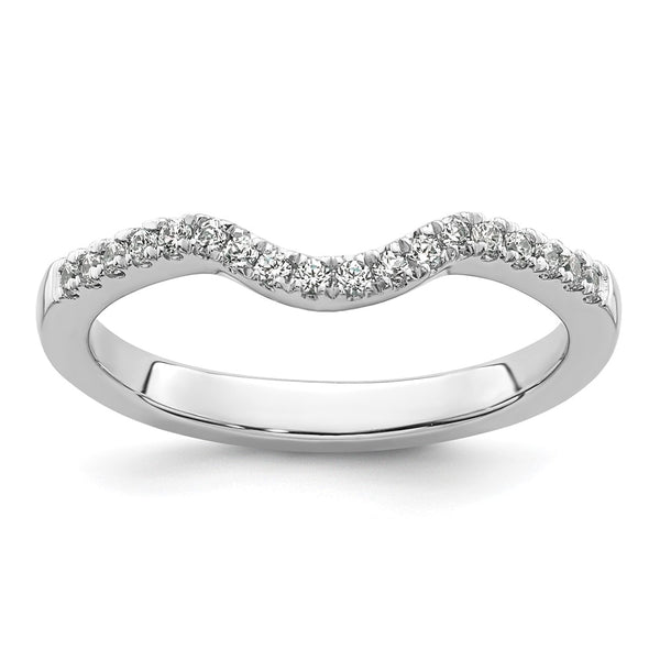 14K White Gold Wedding Band - 1/5 Carat Diamond - Style GR1-1023036