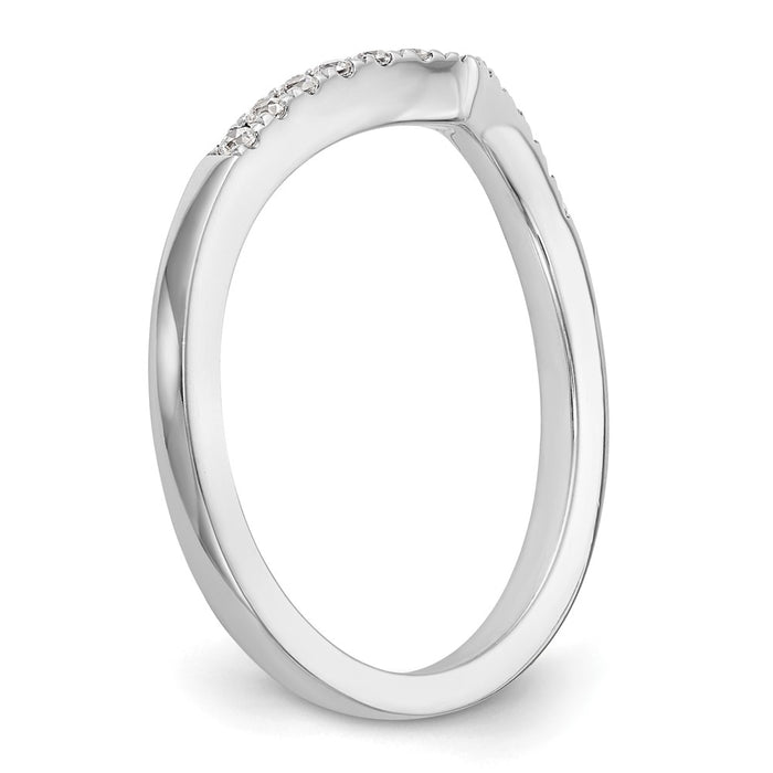 High-Quality 14K White Gold Wedding Band with 1/8 Carat Diamonds - Stylish Value-6