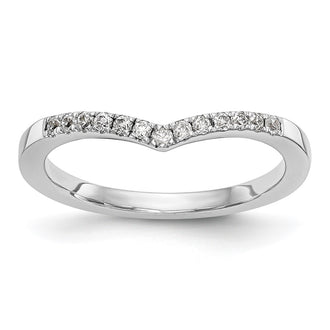 High-Quality 14K White Gold Wedding Band with 1/8 Carat Diamonds - Stylish Value