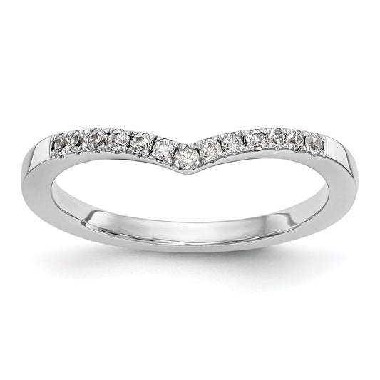 High-Quality 14K White Gold Wedding Band with 1/8 Carat Diamonds - Stylish Value