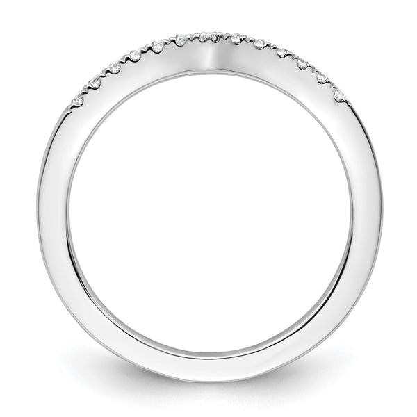 14K White Gold Wedding Band with 1/6 Carat Diamonds - Style GR1-1023040