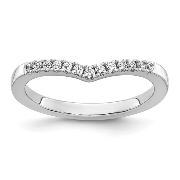14K White Gold Wedding Band with 1/6 Carat Diamonds - Style GR1-1023040