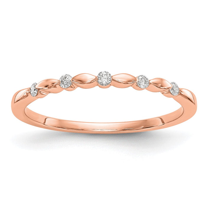 Buy Exclusive 14K Rose Gold Diamond Wedding Band - 1/15 Carat, Stylish Price-1