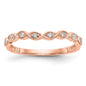 High-Quality 14K Rose Gold Contoured Wedding Band with 1/15 Carat Diamond Accent-1