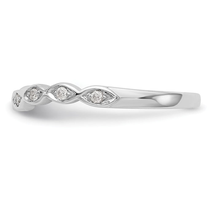 High-Quality 14K White Gold Wedding Band with 1/15 Carat Diamonds - Stylish Value!-3