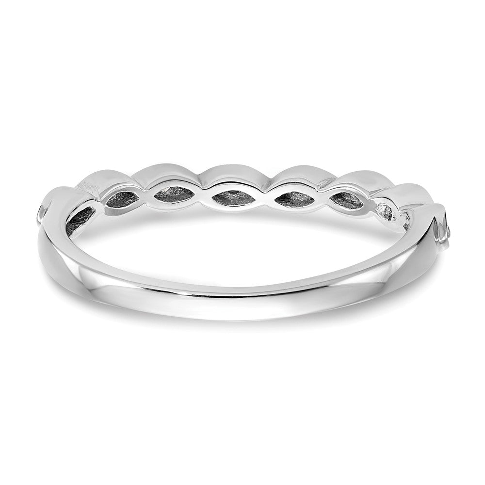 High-Quality 14K White Gold Wedding Band with 1/15 Carat Diamonds - Stylish Value!
