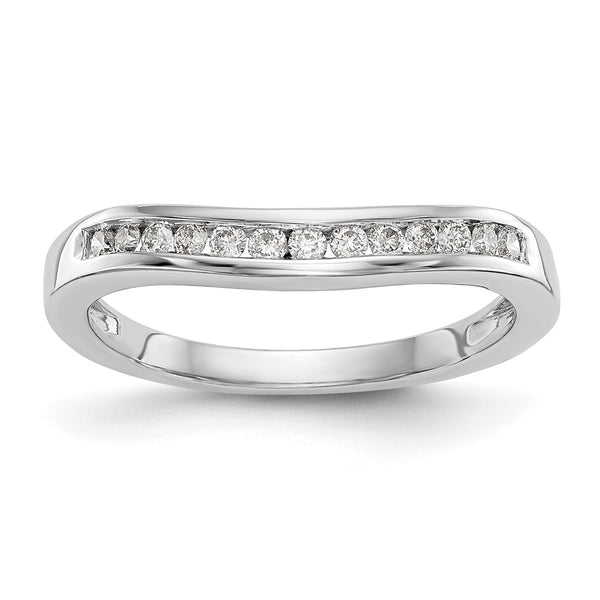 14K White Gold Wedding Band with 1/5 Carat Diamonds - Style GR1-1035595
