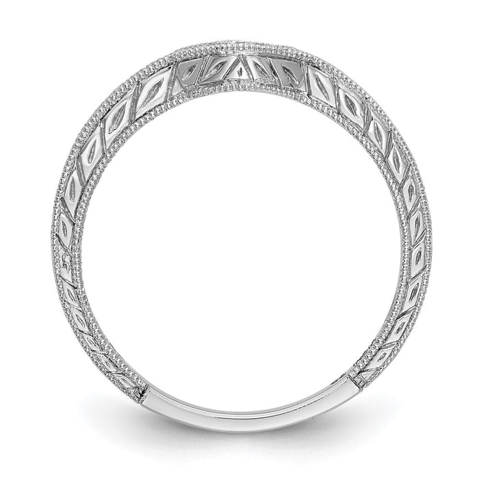 Buy 14K White Gold Contoured Wedding Band with 1/8 Carat Diamonds - Luxury Value-2
