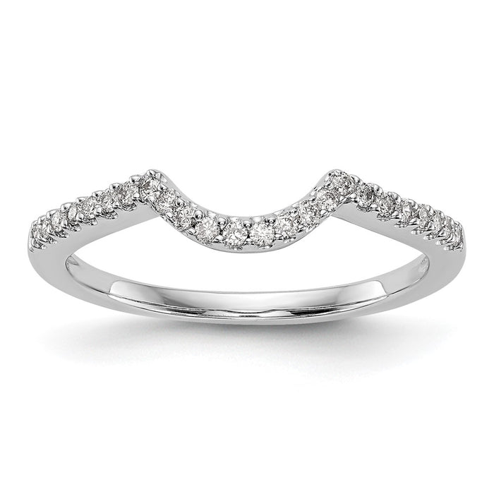 High-Quality 14K White Gold Wedding Band with 1/6 Carat Diamonds - Stylish Value-1