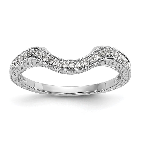 14K White Gold Wedding Band with 1/8 Carat Diamonds - Style GR1-1023069