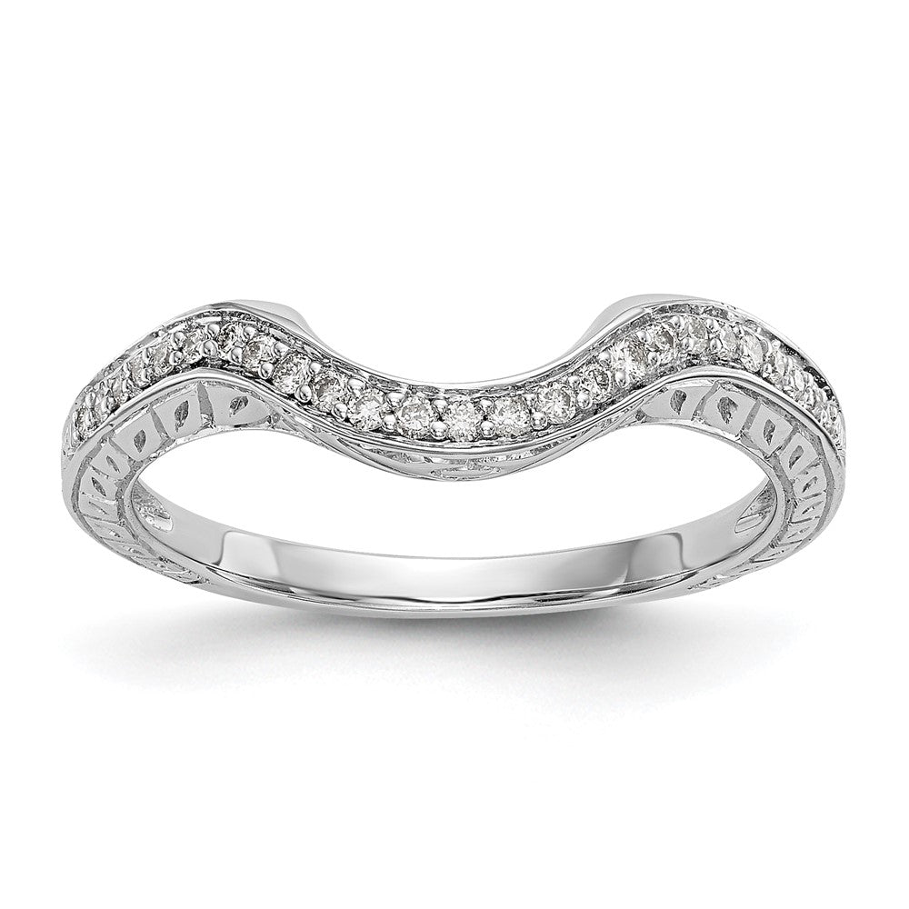 Exclusive 14K White Gold Wedding Band with 1/8 Carat Diamonds - Stylish Value