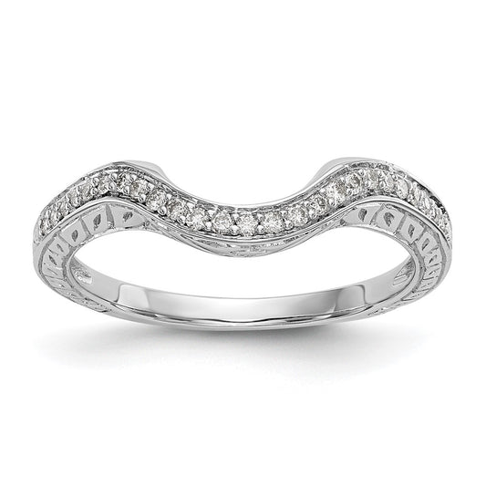 Exclusive 14K White Gold Wedding Band with 1/8 Carat Diamonds - Stylish Value