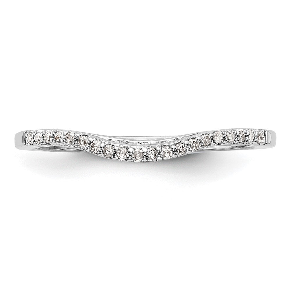 Buy Stylish 14K White Gold Contoured Wedding Band with 1/15 Carat Diamond
