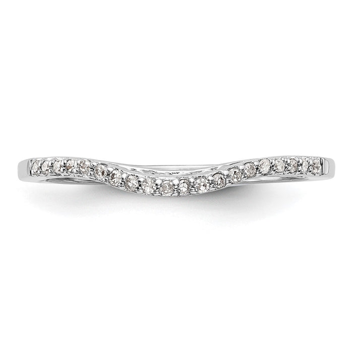 Buy Stylish 14K White Gold Contoured Wedding Band with 1/15 Carat Diamond-4