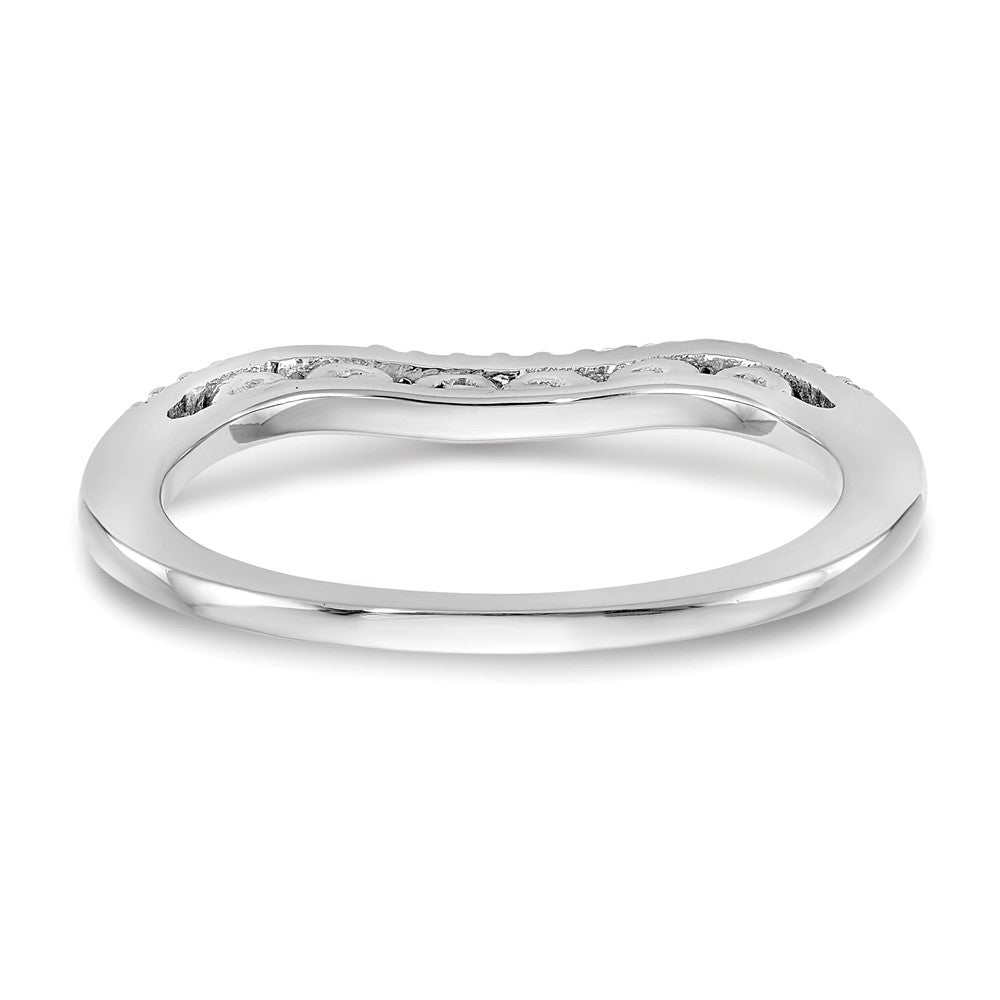 Buy Stylish 14K White Gold Contoured Wedding Band with 1/15 Carat Diamond