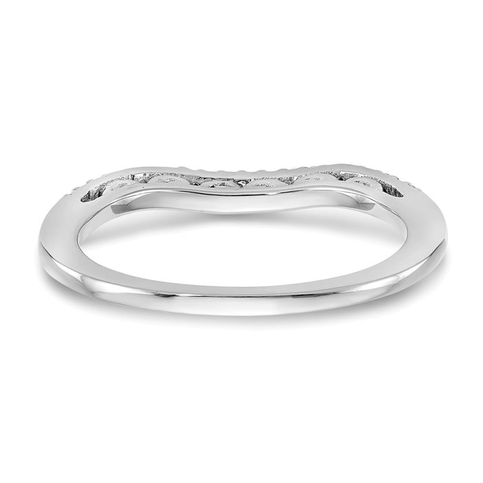 Buy Stylish 14K White Gold Contoured Wedding Band with 1/15 Carat Diamond-5
