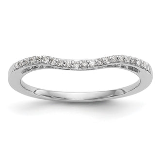 Buy Stylish 14K White Gold Contoured Wedding Band with 1/15 Carat Diamond