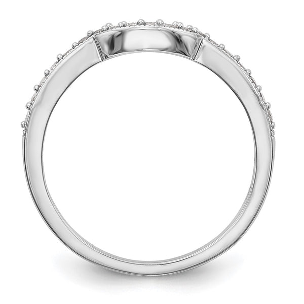 14K White Gold Contoured Wedding Band - 1/5 Carat Diamond - Style GR1-1035543
