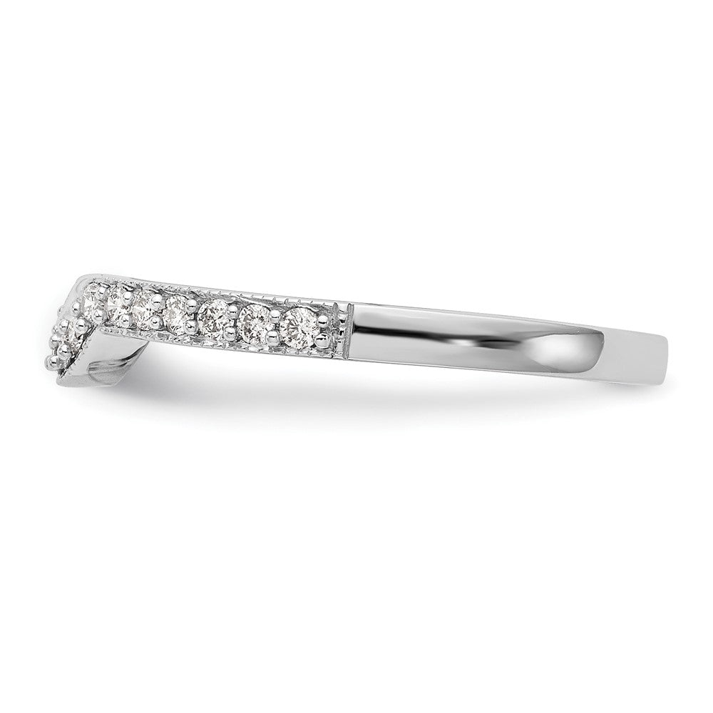 Buy Stylish 14K White Gold Contoured Wedding Band - 1/5 Carat Diamond Value