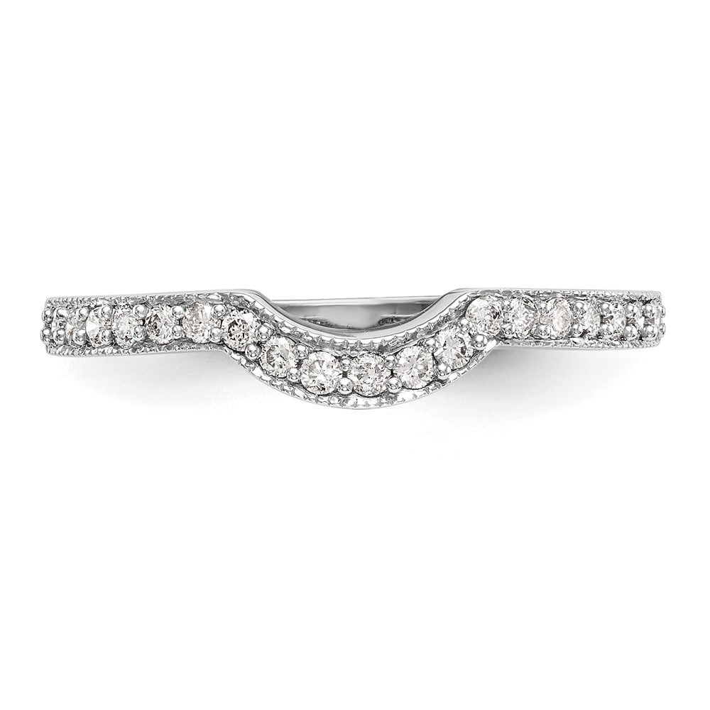 Buy Stylish 14K White Gold Contoured Wedding Band - 1/5 Carat Diamond Value