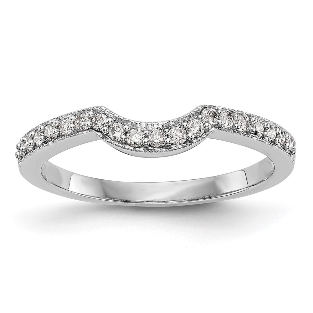 Buy Stylish 14K White Gold Contoured Wedding Band - 1/5 Carat Diamond Value