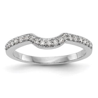 Buy Stylish 14K White Gold Contoured Wedding Band - 1/5 Carat Diamond Value