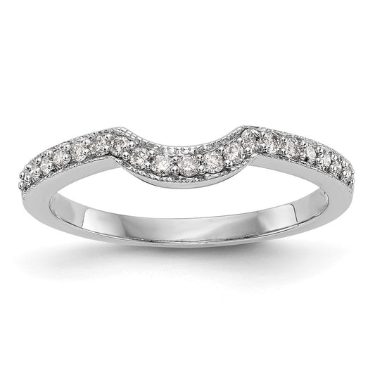 Buy Stylish 14K White Gold Contoured Wedding Band - 1/5 Carat Diamond Value
