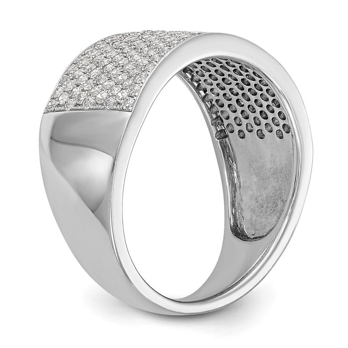 Buy Stylish 14K White Gold Micro Pave Diamond Band - 1 Carat Total Weight-6