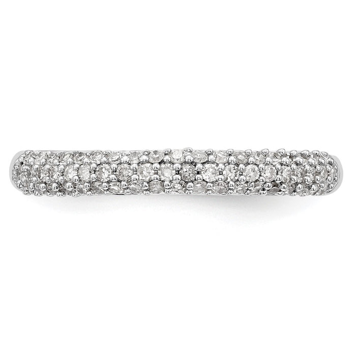 Buy Stylish 14K White Gold Micro Pave Diamond Band for 20 x 1.0mm Stones-4