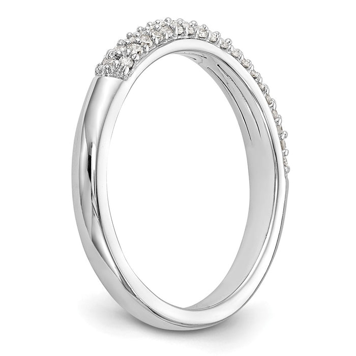 Buy Stylish 14K White Gold Micro Pave Diamond Band for 20 x 1.0mm Stones-6
