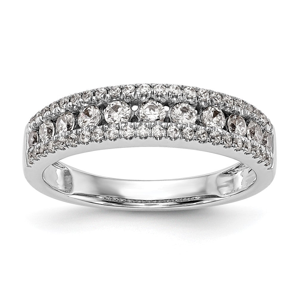 Exclusive 14K White Gold Diamond Band, 5/8 Carat - Stylish Luxury Ring