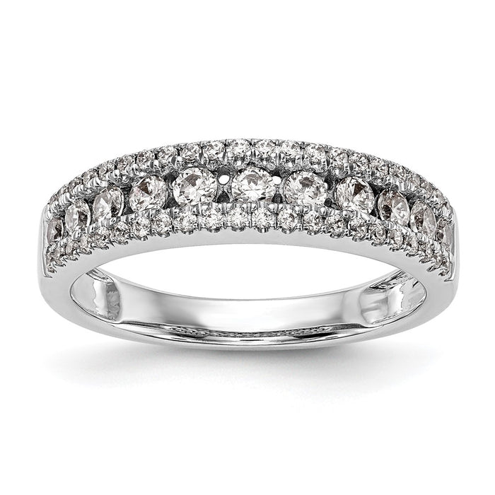 Exclusive 14K White Gold Diamond Band, 5/8 Carat - Stylish Luxury Ring-1
