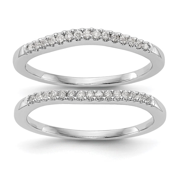14K White Gold Wedding Band Set with 1/5 Carat Diamonds - Style GR1-1035598