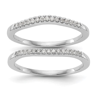 Designer 14K White Gold Wedding Band Set with 1/5 Carat Diamonds - Stylish Value Pair