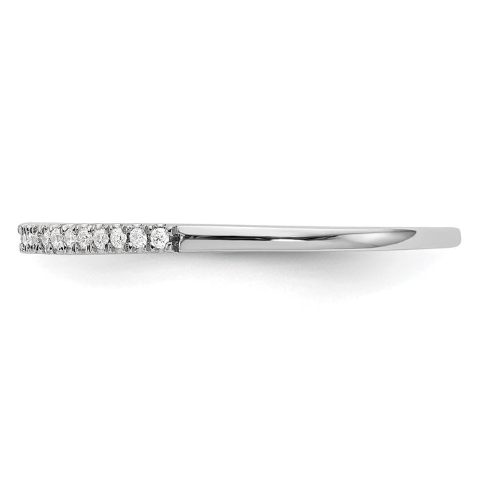 Buy Stylish 14K White Gold Diamond Wedding Band, 1/10 Carat Total Weight-3