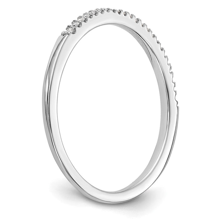 Buy Stylish 14K White Gold Diamond Wedding Band, 1/10 Carat Total Weight-6