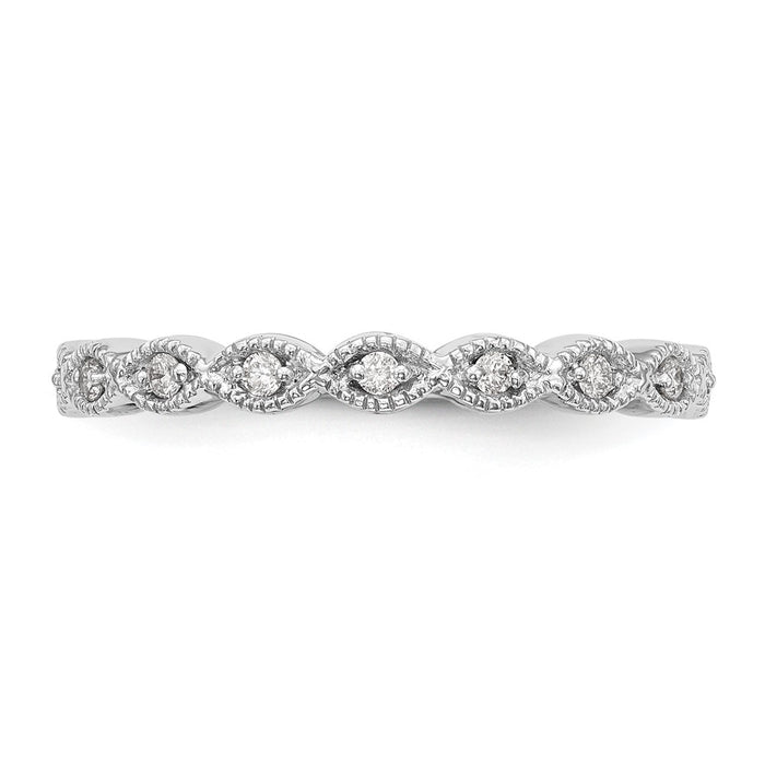 Order Stylish 14K White Gold Wedding Band Set with 1/6 Carat Diamonds-4