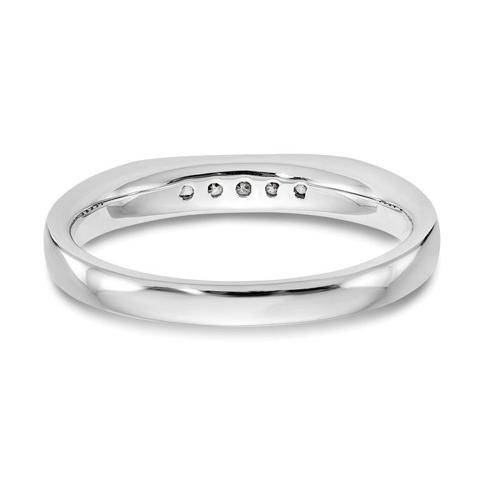 Buy Stylish 14K White Gold 5-Stone Diamond Band with 1/10 Carat Stones-5