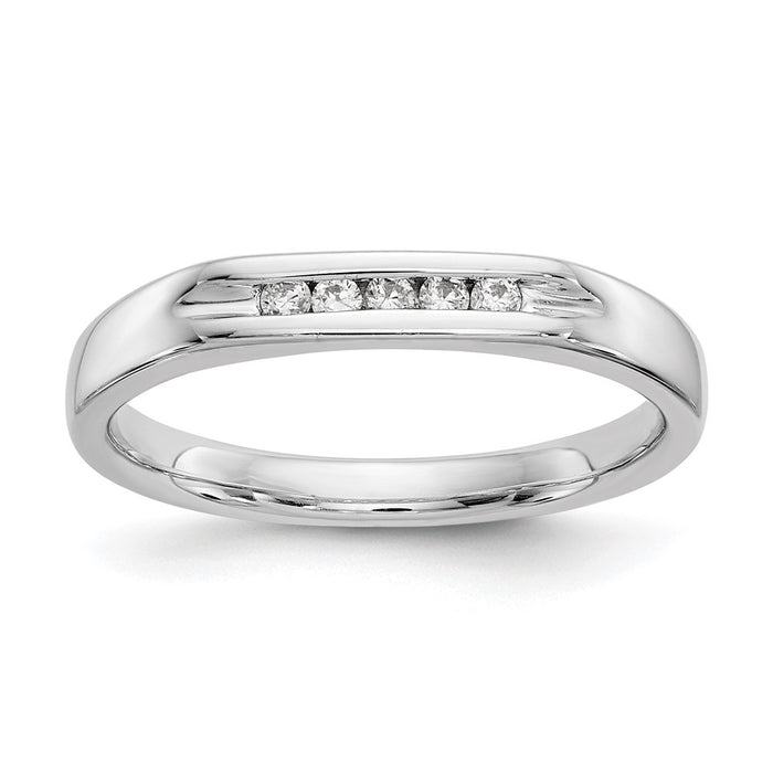 Buy Stylish 14K White Gold 5-Stone Diamond Band with 1/10 Carat Stones-1