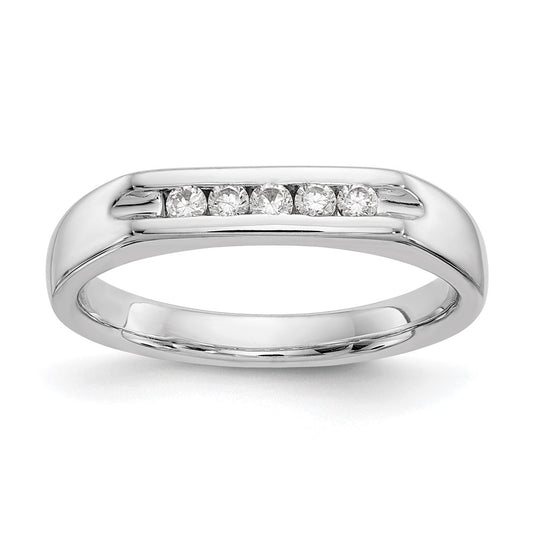 Buy Stylish 14K White Gold Diamond Band - 5-Stone, 1/6 Carat Clearance