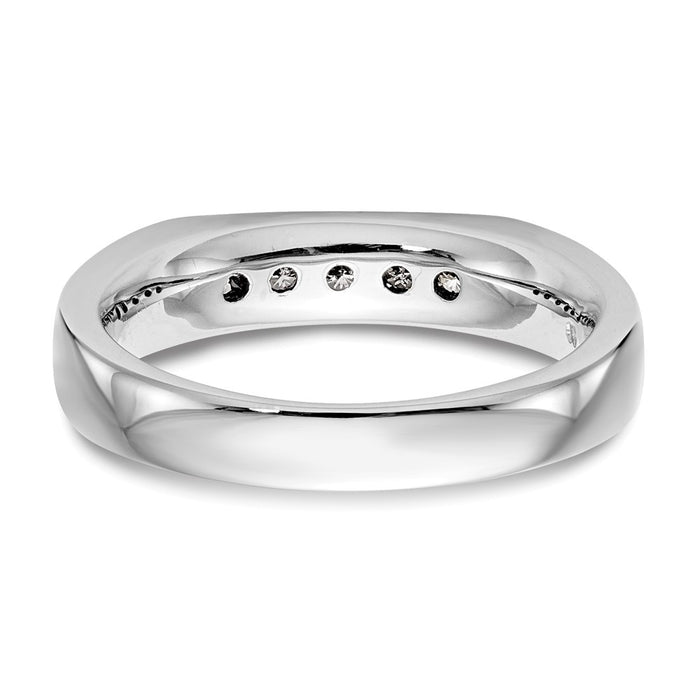 Buy 14K White Gold 5-Stone Channel Set Band with 1/4 Carat Diamonds - Stylish Value-5
