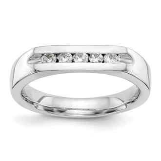 Buy 14K White Gold 5-Stone Channel Set Band with 1/4 Carat Diamonds - Stylish Value